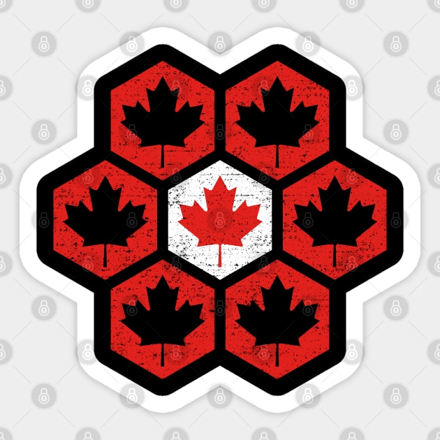 Canada - Maple Leaf - Hex Sticker by Roufxis